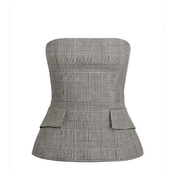 Ralph Lauren Collection Purple Label Bustier Top Plaid Wool Blouse Peplum Runway - Picture 9 of 16